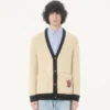 Valentino Wool Cardigan with Embroidered VG