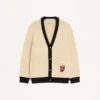 Valentino Wool Cardigan with Embroidered VG