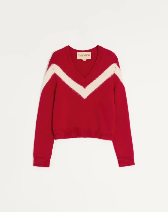 Valentino Wool Jumper With VLogo Bow At The Back