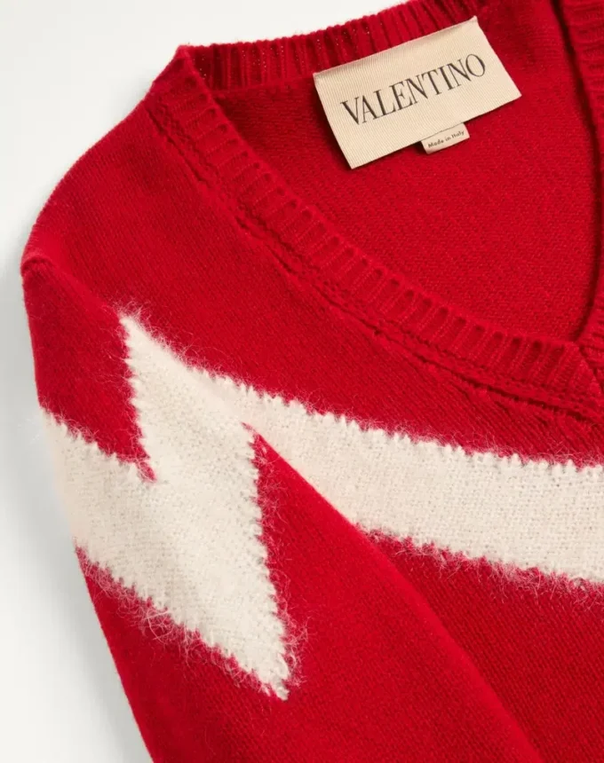 Valentino Wool Jumper With VLogo Bow At The Back