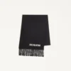 Valentino Wool Scarf with Chez Valentino Embroidery