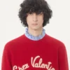 Valentino Wool Sweater with Chez Valentino & Panther Embroidery