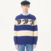 Valentino Wool Sweater with Jacquard Panther Pattern