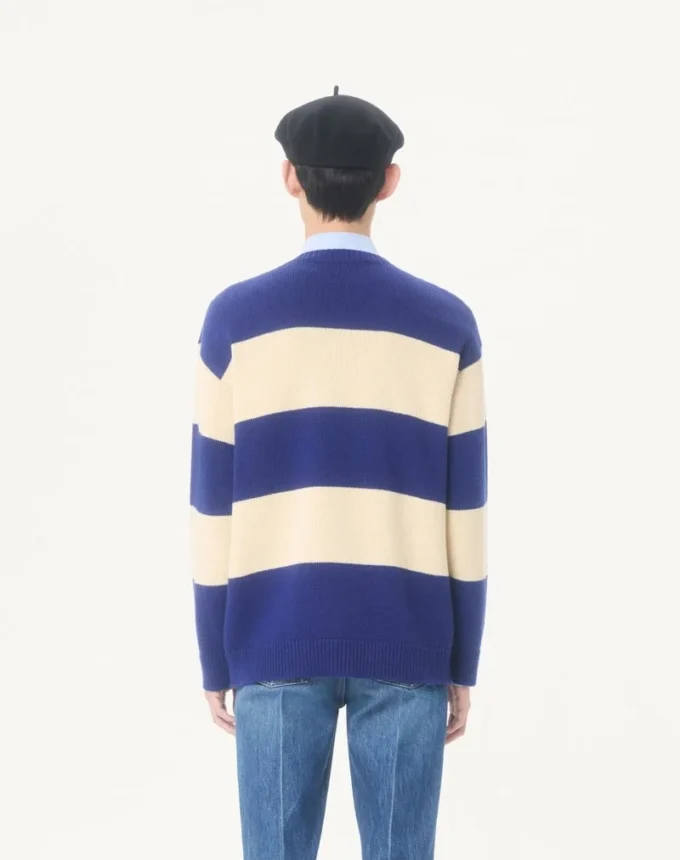 Valentino Wool Sweater with Jacquard Panther Pattern