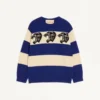 Valentino Wool Sweater with Jacquard Panther Pattern