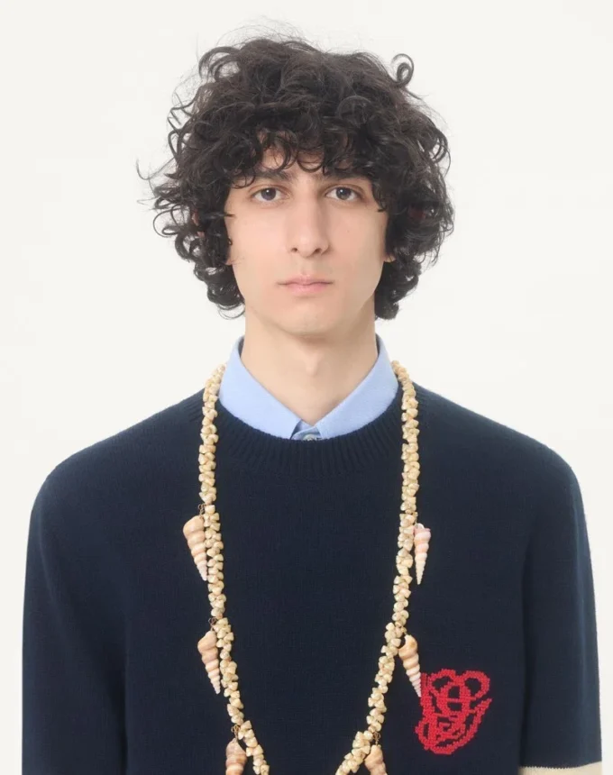 Valentino Wool Sweater with VG Embroidery