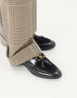 Vaniteux Calfskin and Split Leather Loafer