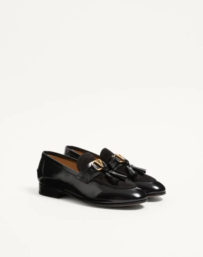 Vaniteux Calfskin and Split Leather Loafer
