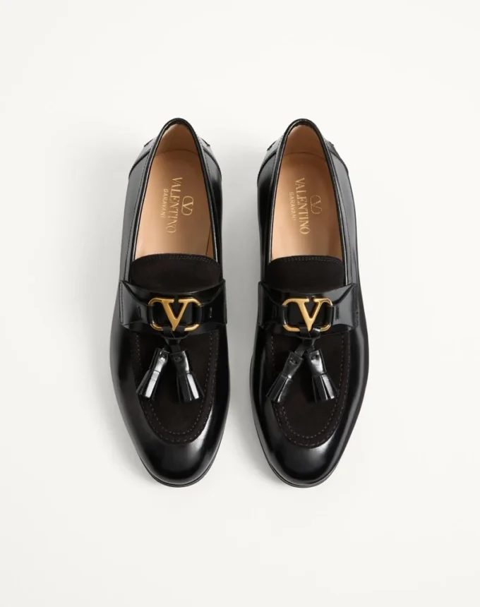 Vaniteux Calfskin and Split Leather Loafer