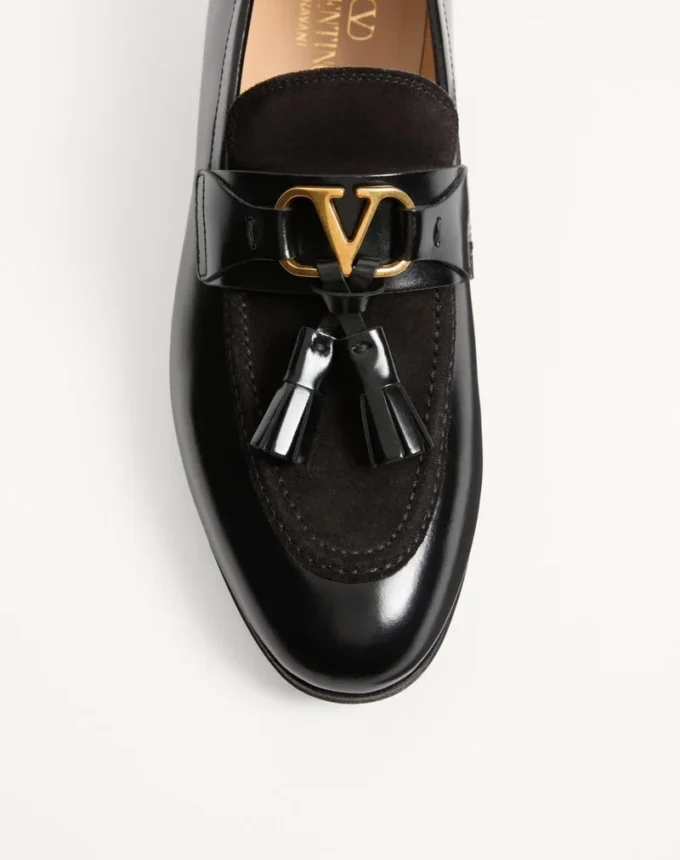 Vaniteux Calfskin and Split Leather Loafer