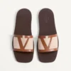 Viva Superstar Slide Sandal In Canvas Fabric And Nappa Leather