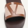 Viva Superstar Slide Sandal In Canvas Fabric And Nappa Leather