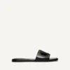 Vlogo Cut-Out Calfskin Slide Sandal