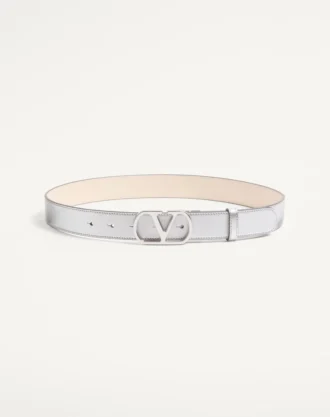 Vlogo Signature Belt In Laminated Calfskin 30 Mm