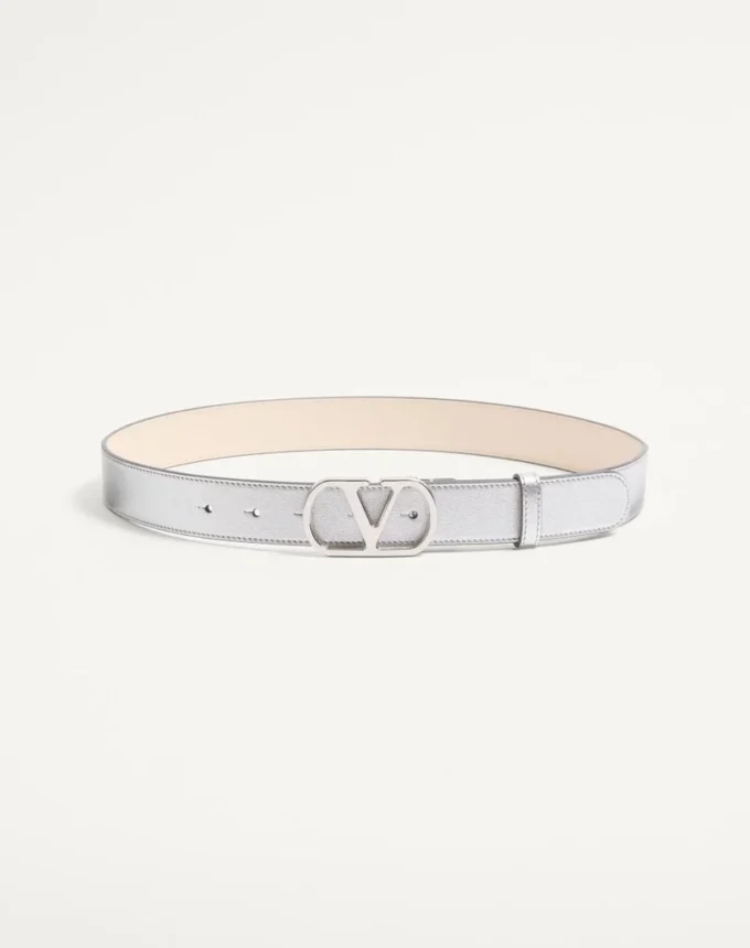 Vlogo Signature Belt In Laminated Calfskin 30 Mm