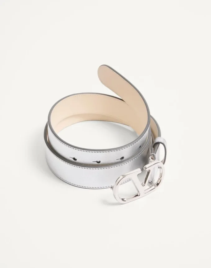 Vlogo Signature Belt In Laminated Calfskin 30 Mm