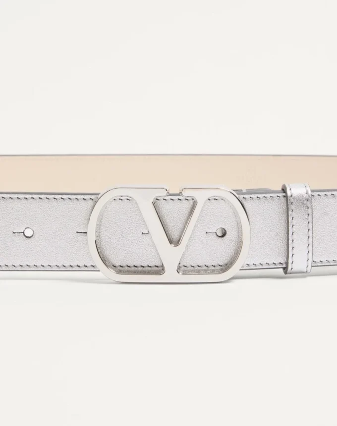 Vlogo Signature Belt In Laminated Calfskin 30 Mm