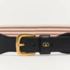 Vlogo Signature Belt In Ribbon And Calfskin 35 Mm