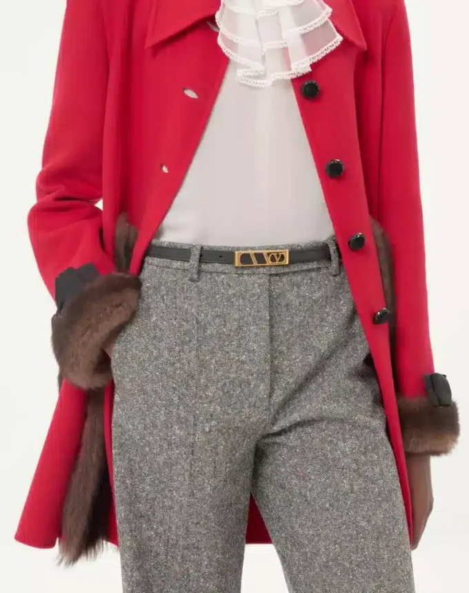 VLogo Signature Belt In Shiny Calfskin 15 Mm