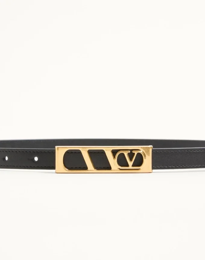 VLogo Signature Belt In Shiny Calfskin 15 Mm