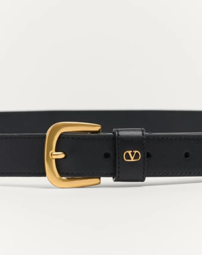 Vlogo Signature Belt In Shiny Calfskin 25 Mm
