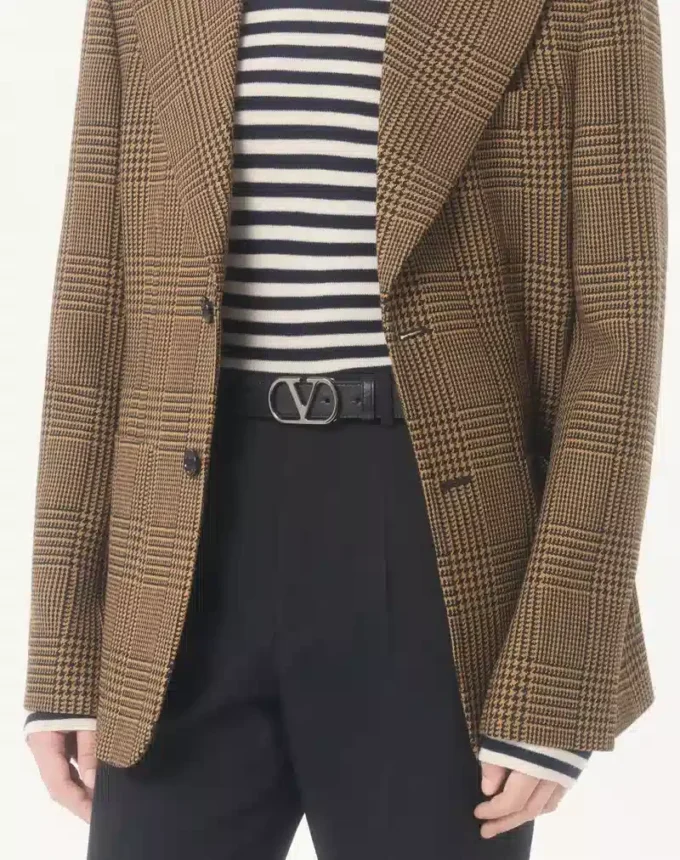 VLogo Signature Belt In Shiny Calfskin 30 mm