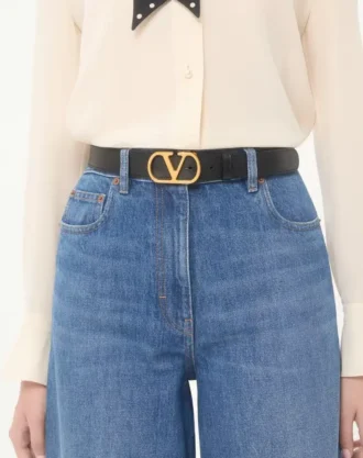 Vlogo Signature Belt In Shiny Calfskin 30 Mm