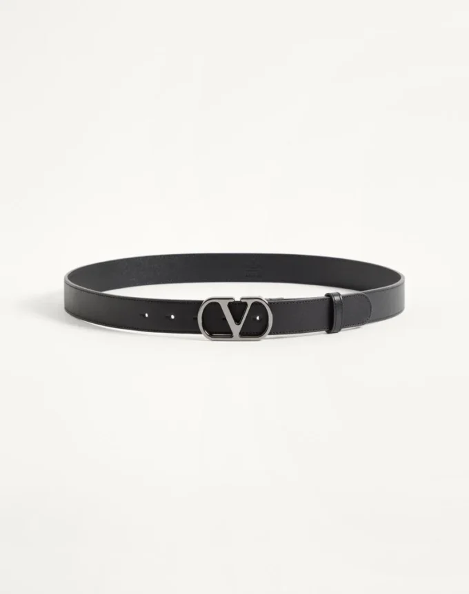 VLogo Signature Belt In Shiny Calfskin 30 mm
