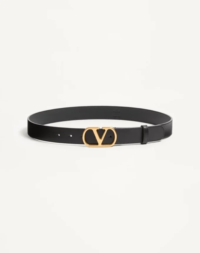 Vlogo Signature Belt In Shiny Calfskin 30 Mm