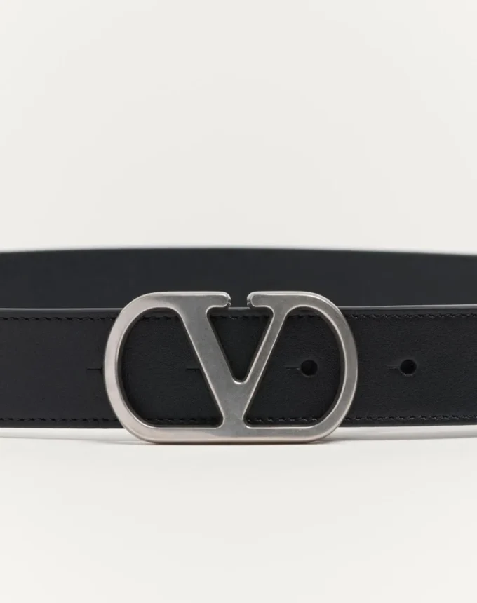 Vlogo Signature Belt In Shiny Calfskin 30 Mm