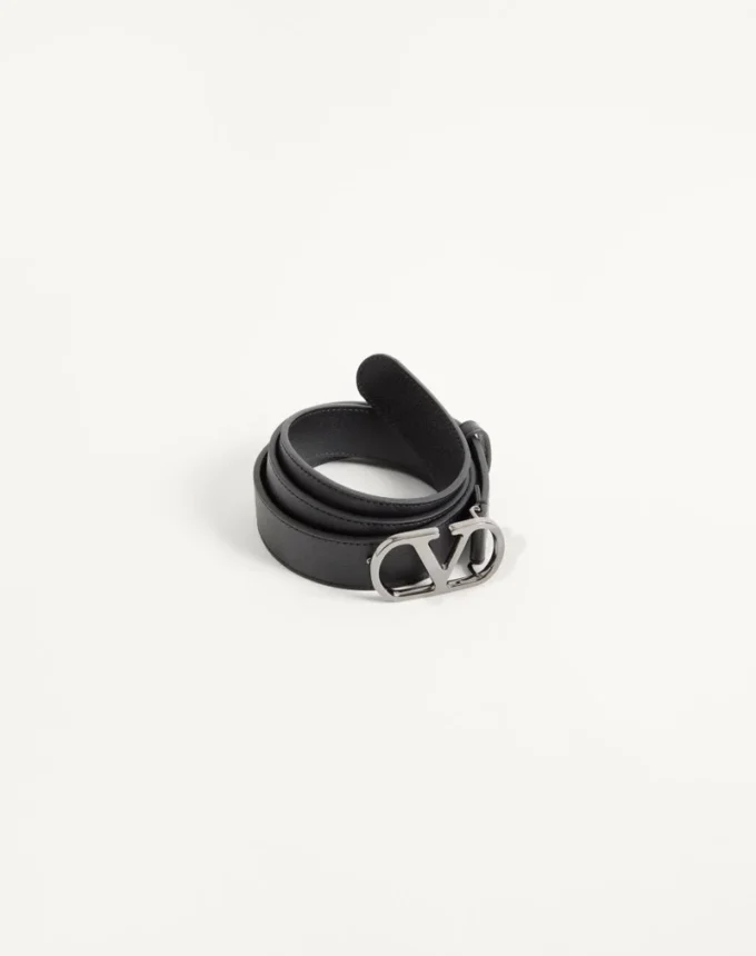 VLogo Signature Belt In Shiny Calfskin 30 mm