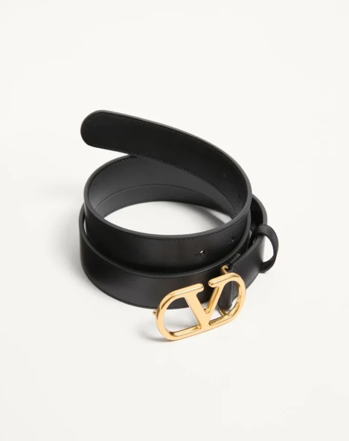 Vlogo Signature Belt In Shiny Calfskin 30 Mm