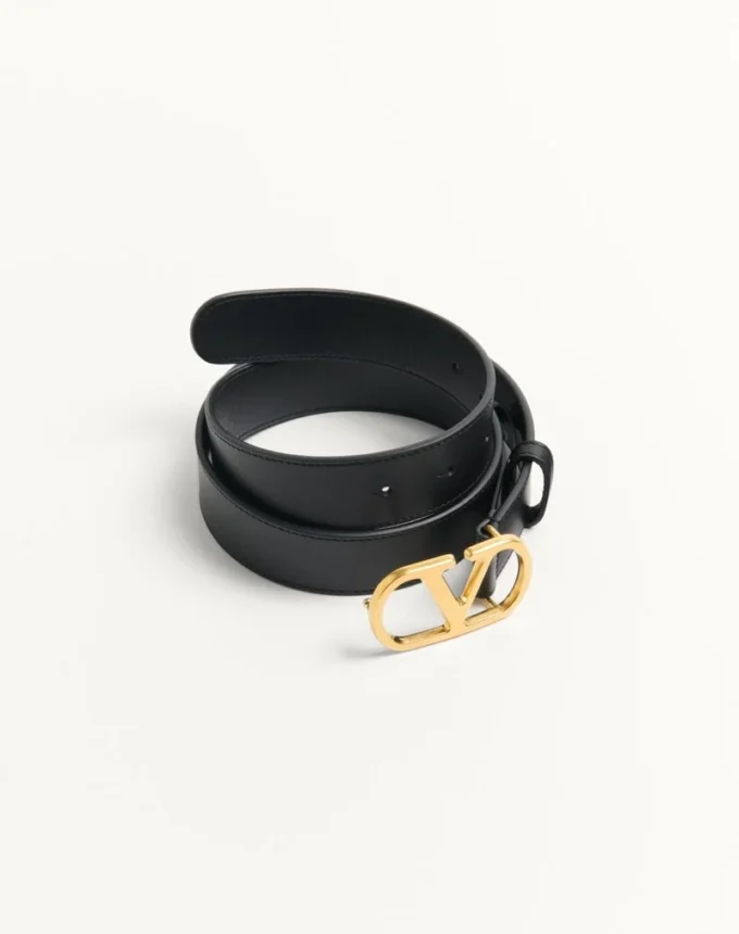 Vlogo Signature Belt In Shiny Calfskin 30 Mm