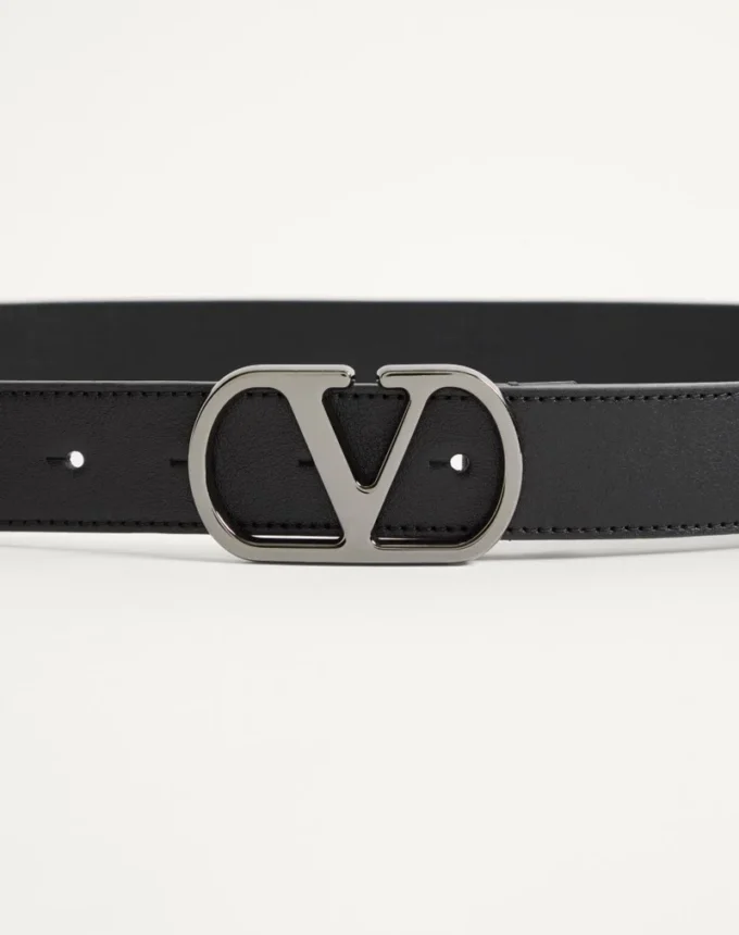 VLogo Signature Belt In Shiny Calfskin 30 mm