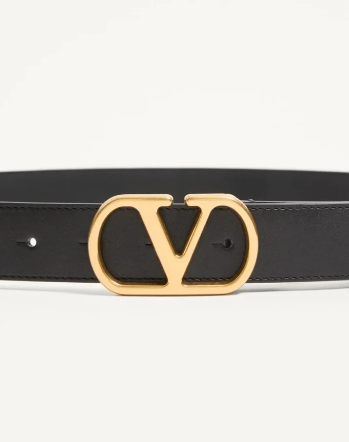 Vlogo Signature Belt In Shiny Calfskin 30 Mm