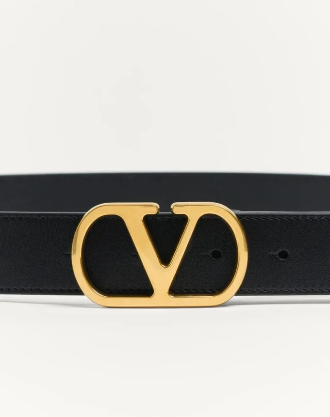 Vlogo Signature Belt In Shiny Calfskin 30 Mm