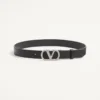 VLogo Signature Belt In Shiny Calfskin With Crystals 30 mm