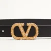 Vlogo Signature Belt In Shiny Calfskin With Crystals 30 Mm