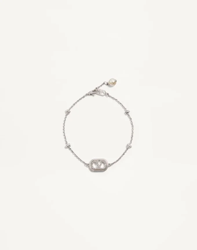 Vlogo Signature Bracelet In Metal, Pearls And Swarovski® Crystals Vlogo Signature Bracelet In Metal, Pearls And Swarovski® Crystals