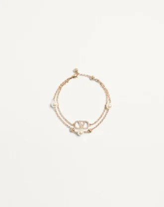 Vlogo Signature Bracelet In Metal, Pearls And Swarovski® Crystals