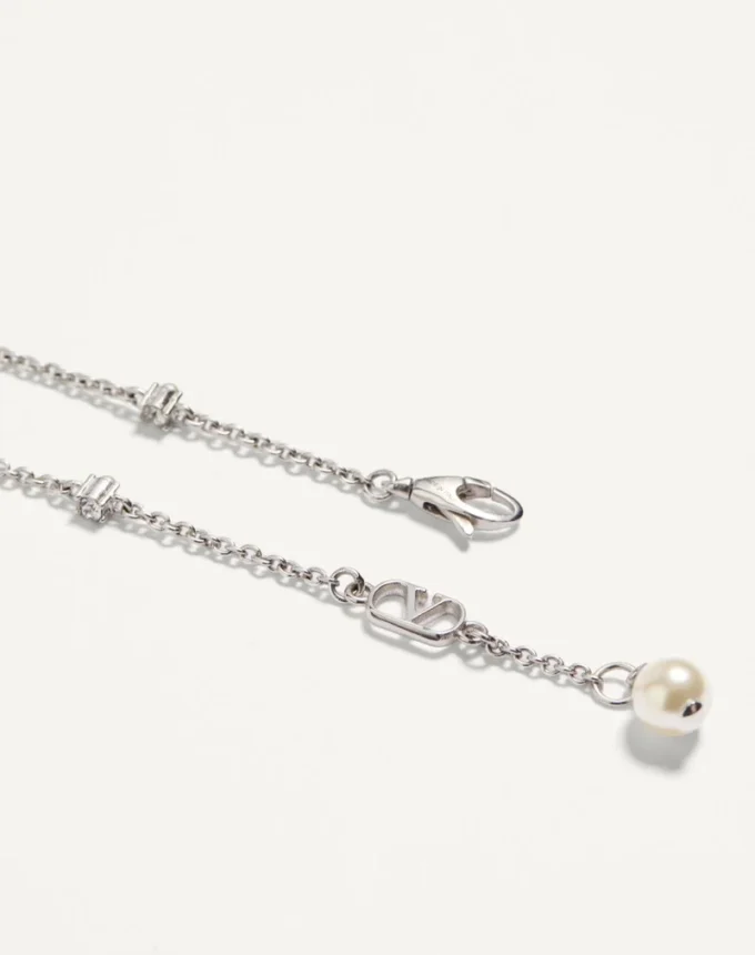 Vlogo Signature Bracelet In Metal, Pearls And Swarovski® Crystals Vlogo Signature Bracelet In Metal, Pearls And Swarovski® Crystals
