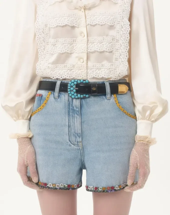 Vlogo Signature Brushed Calfskin Belt 30 Mm