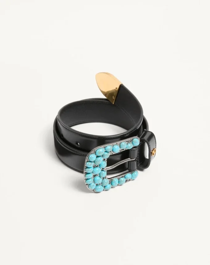 Vlogo Signature Brushed Calfskin Belt 30 Mm