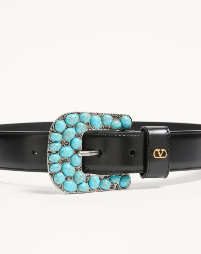 Vlogo Signature Brushed Calfskin Belt 30 Mm