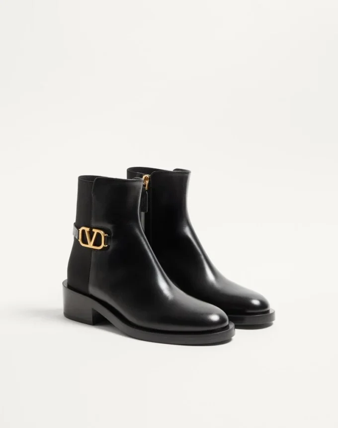 Vlogo Signature Calfskin Ankle Boot 30Mm Vlogo Signature Calfskin Ankle Boot 30Mm