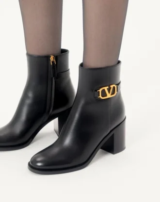 Vlogo Signature Calfskin Ankle Boot 75Mm