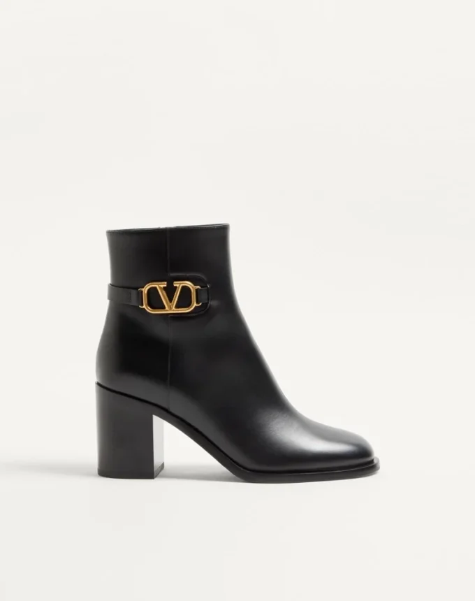 Vlogo Signature Calfskin Ankle Boot 75Mm Vlogo Signature Calfskin Ankle Boot 75Mm
