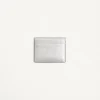 VLogo Signature Cardholder In Laminated Grainy Calfskin