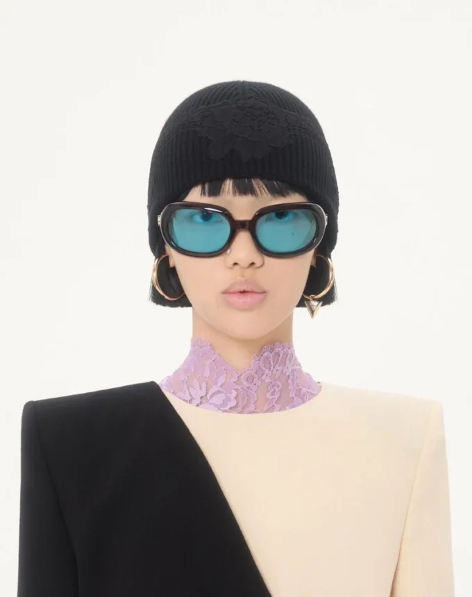 VLogo Signature Cashmere And Lace Beanie