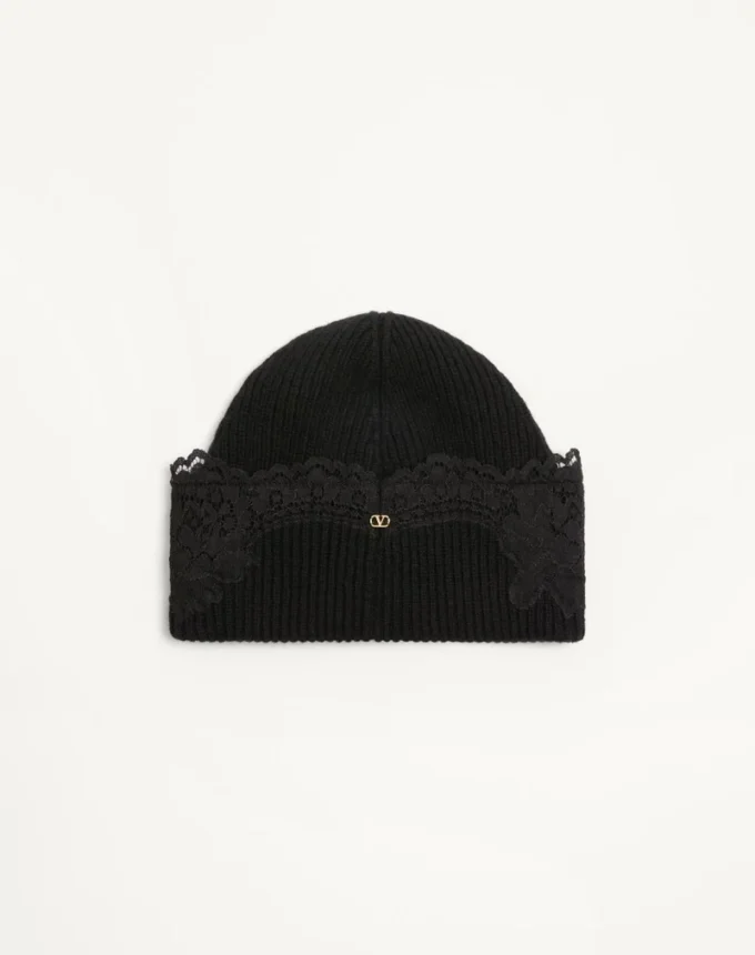 VLogo Signature Cashmere And Lace Beanie
